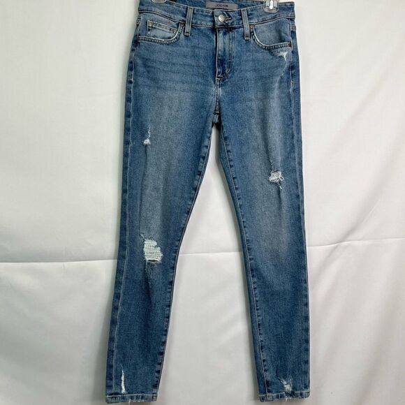 Joe’s Jeans Skinny Ankle Stretch Distressed and destroyed blue denim jeans NWT - Picture 1 of 15